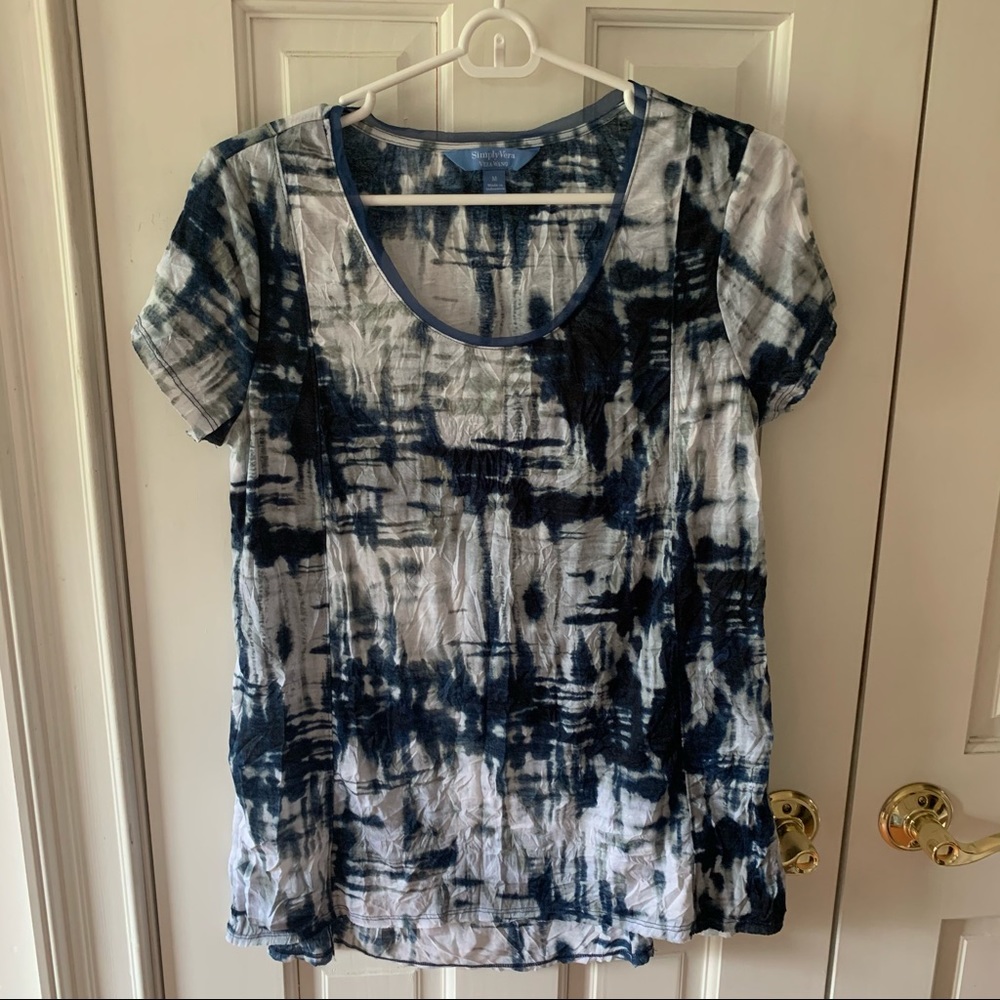 SIMPLY VERA VERA WANG Tie-Dye Crinkle Top Size M